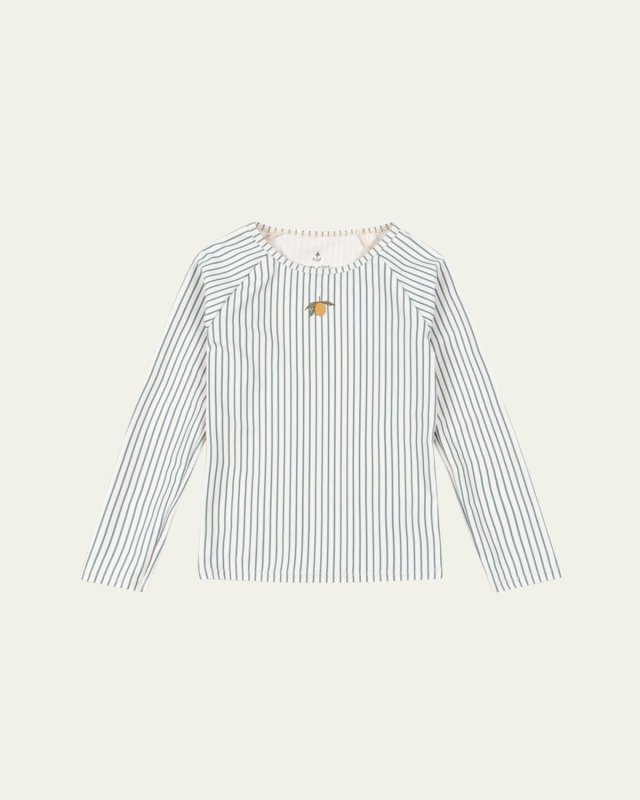 Girl's Striped Rashguard Top, Size 12M-6